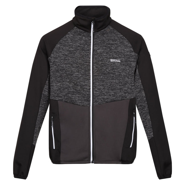 Ash-Black - Front - Regatta Mens Coladane V Marl Full Zip Fleece Jacket