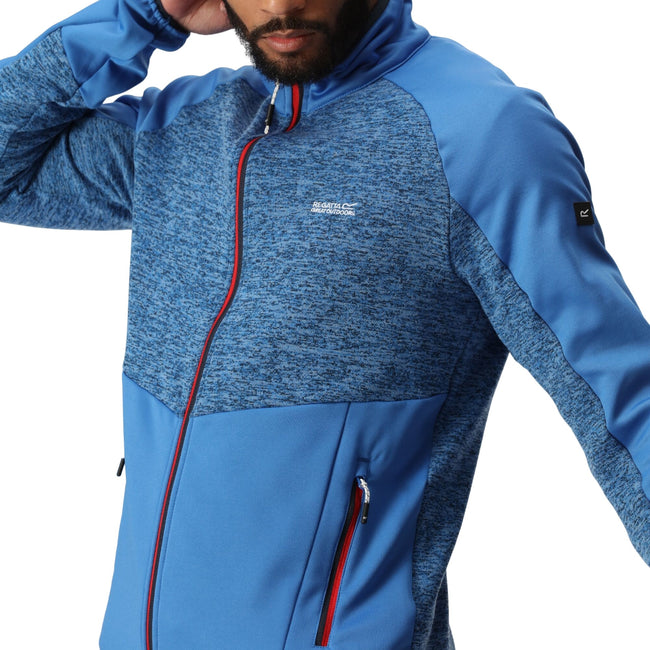 Strong Blue-Danger Red - Pack Shot - Regatta Mens Coladane V Marl Full Zip Fleece Jacket
