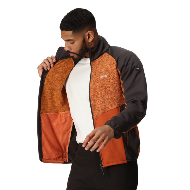 Orange Pepper-Burnt Copper - Pack Shot - Regatta Mens Coladane V Marl Full Zip Fleece Jacket
