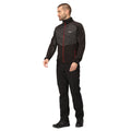 Black-Danger Red - Close up - Regatta Mens Coladane V Marl Full Zip Fleece Jacket