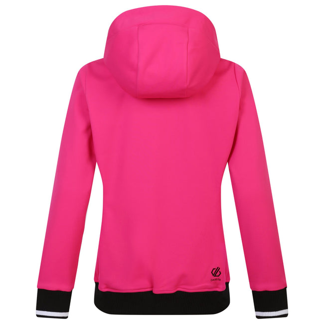 Black-Pure Pink - Back - Dare 2B Womens-Ladies Fend Hooded Jacket