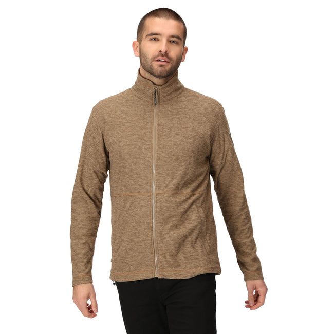 Gold Sand - Side - Regatta Mens Edley Marl Full Zip Fleece Jacket