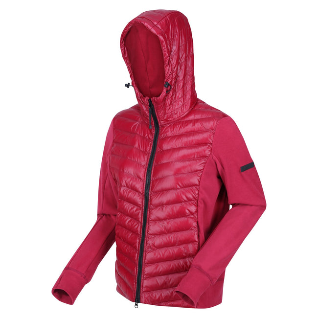 Rumba Red-Black - Side - Regatta Womens-Ladies Kelton Baffled Hybrid Jacket