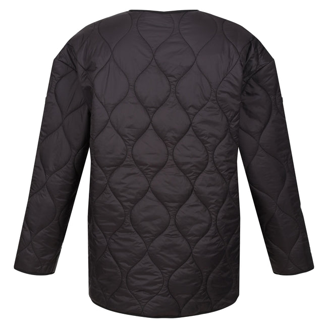 Black - Back - Regatta Womens-Ladies Harletta Baffled Padded Jacket