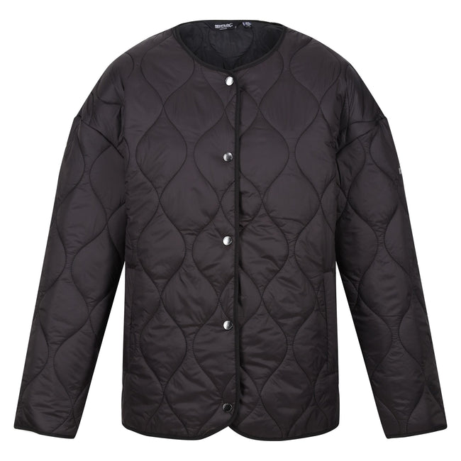 Black - Front - Regatta Womens-Ladies Harletta Baffled Padded Jacket