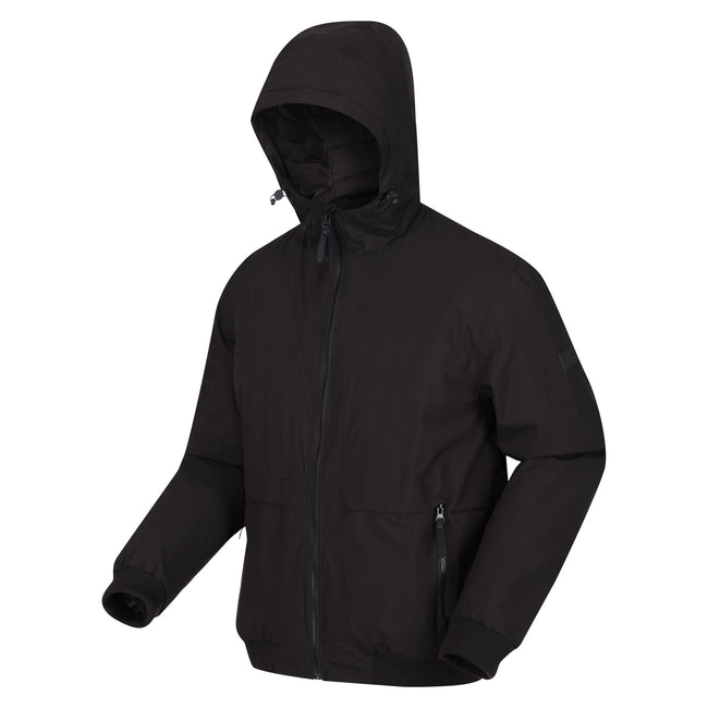 Black - Side - Regatta Mens Renly Hooded Waterproof Jacket