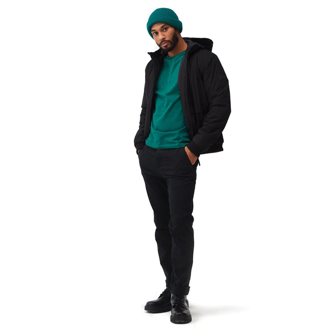 Black - Close up - Regatta Mens Renly Hooded Waterproof Jacket
