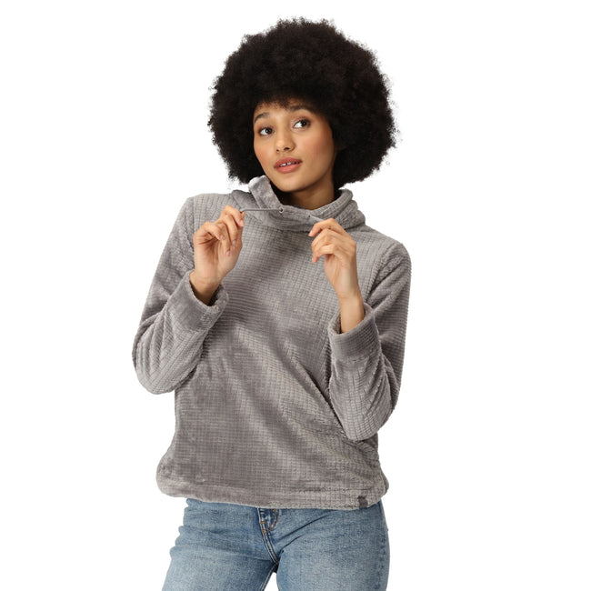 Storm Grey - Side - Regatta Womens-Ladies Bardou Fluffy Sweater