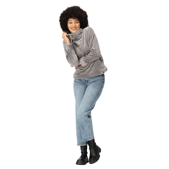 Storm Grey - Pack Shot - Regatta Womens-Ladies Bardou Fluffy Sweater