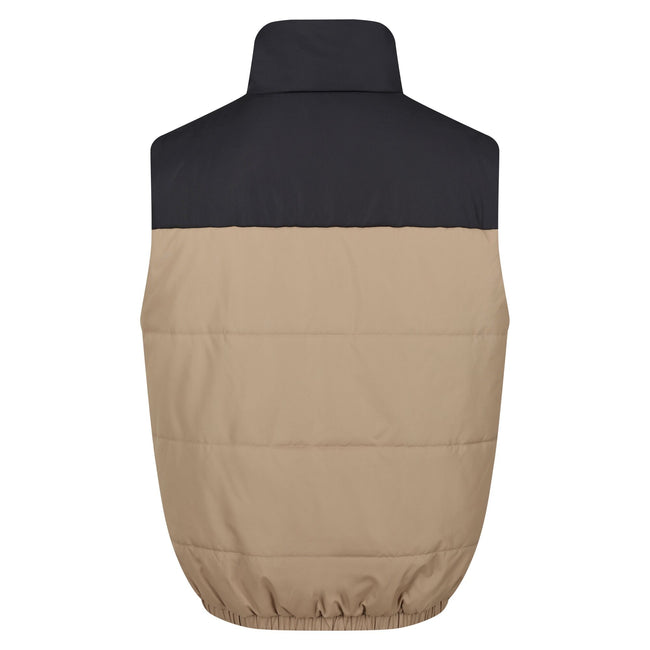 Gold Sand-Black - Back - Regatta Mens Hawfinch Baffled Vest