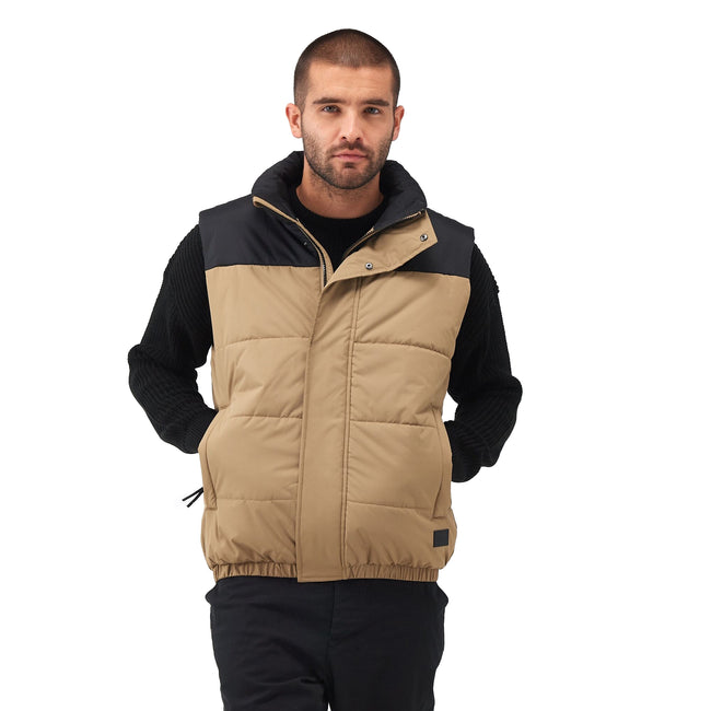 Gold Sand-Black - Side - Regatta Mens Hawfinch Baffled Vest