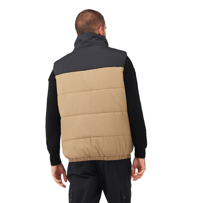 Gold Sand-Black - Lifestyle - Regatta Mens Hawfinch Baffled Vest