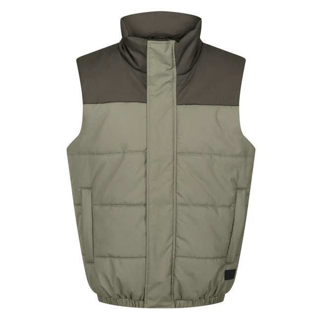 Four Leaf Clover-Dark Khaki - Front - Regatta Mens Hawfinch Baffled Vest