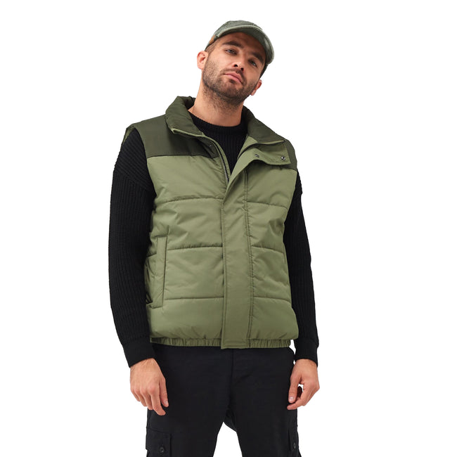 Four Leaf Clover-Dark Khaki - Side - Regatta Mens Hawfinch Baffled Vest