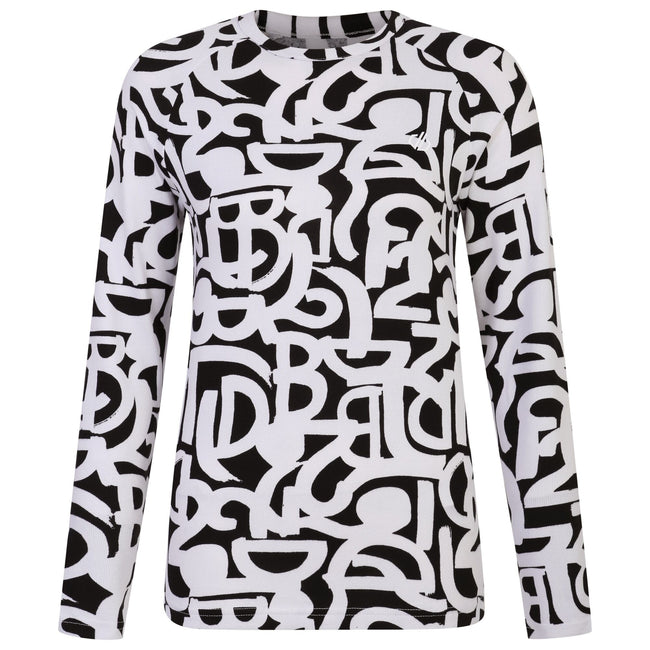 Black-White - Back - Dare 2B Womens-Ladies Exchange III Graffiti Base Layer Set