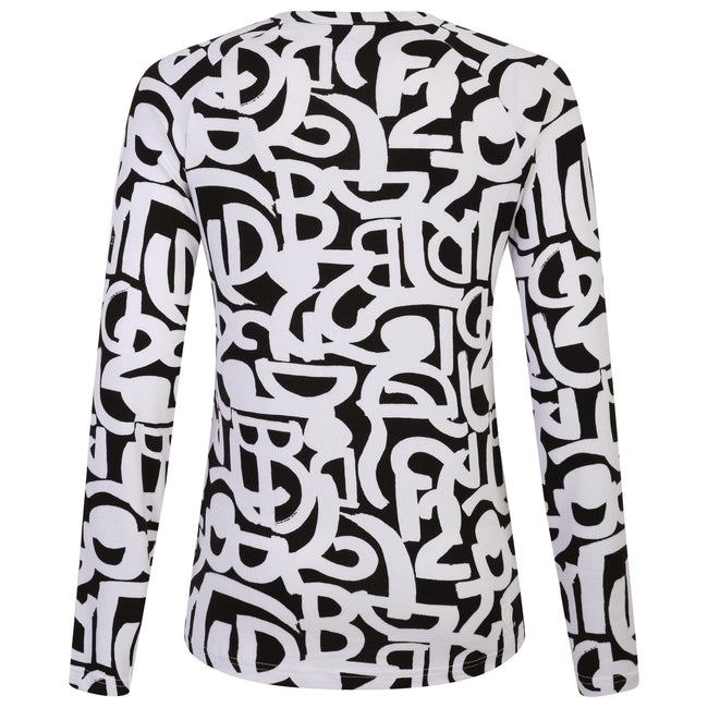 Black-White - Side - Dare 2B Womens-Ladies Exchange III Graffiti Base Layer Set