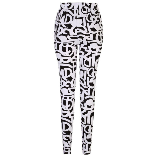 Black-White - Close up - Dare 2B Womens-Ladies Exchange III Graffiti Base Layer Set