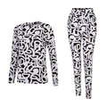 Black-White - Front - Dare 2B Womens-Ladies Exchange III Graffiti Base Layer Set