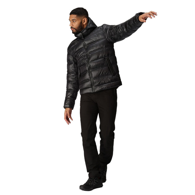 Ash - Close up - Regatta Mens Toploft III Baffled Padded Jacket