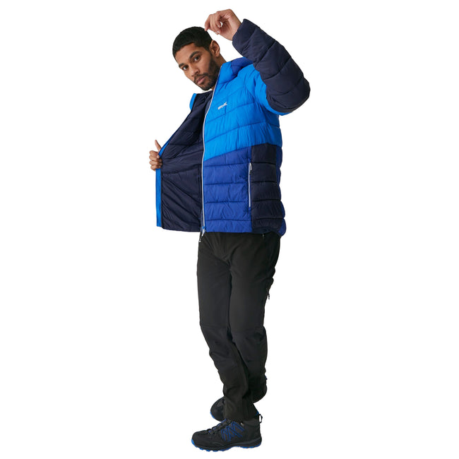 Strong Blue-New Royal - Close up - Regatta Mens Harrock II Baffled Padded Jacket