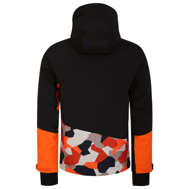 Black-Puffins Orange - Back - Dare 2B Mens Baseplate Geometric Ski Jacket