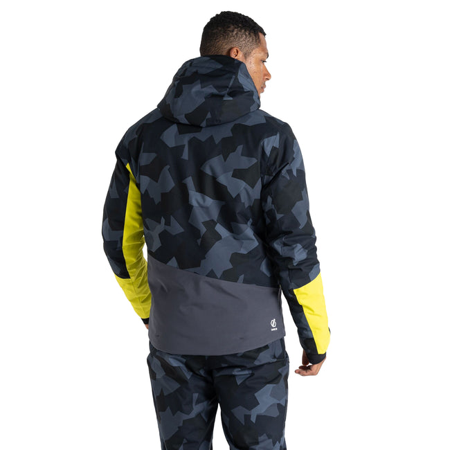Olympian Blue-Black - Pack Shot - Dare 2B Mens Baseplate Geometric Ski Jacket