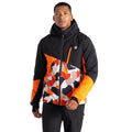 Black-Puffins Orange - Lifestyle - Dare 2B Mens Baseplate Geometric Ski Jacket
