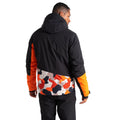 Black-Puffins Orange - Pack Shot - Dare 2B Mens Baseplate Geometric Ski Jacket