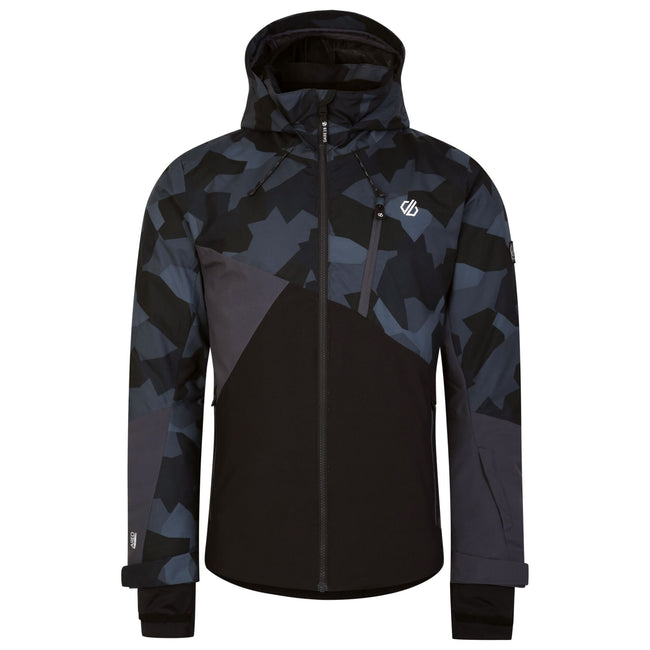 Ebony-Black - Front - Dare 2B Mens Baseplate Geometric Ski Jacket