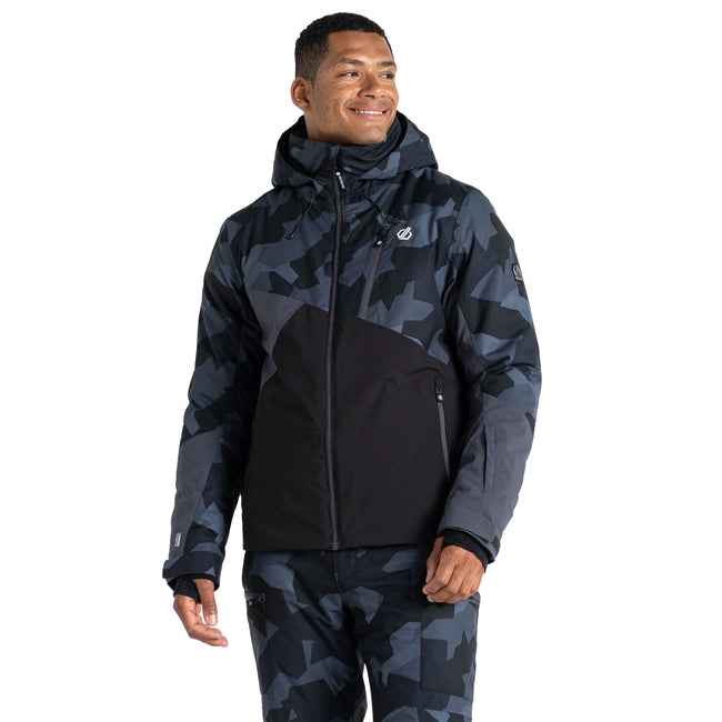 Ebony-Black - Lifestyle - Dare 2B Mens Baseplate Geometric Ski Jacket
