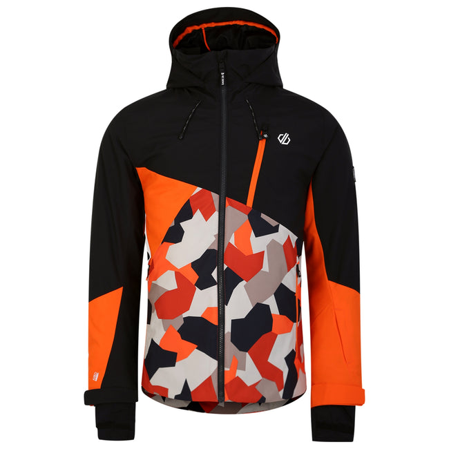 Black-Puffins Orange - Front - Dare 2B Mens Baseplate Geometric Ski Jacket