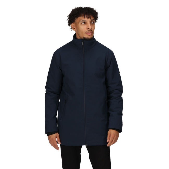 Navy - Side - Regatta Mens Hampton Waterproof Jacket