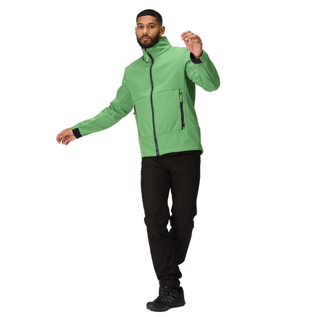Field Green-Jasmine Green - Close up - Regatta Mens Dendrick Soft Shell Jacket