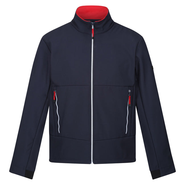 Navy-Danger Red - Front - Regatta Mens Dendrick Soft Shell Jacket