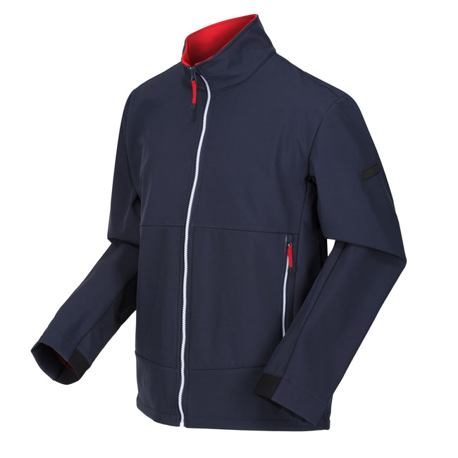 Navy-Danger Red - Side - Regatta Mens Dendrick Soft Shell Jacket