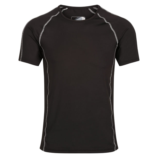 Black - Front - Regatta Mens Pro Short-Sleeved Base Layer Top
