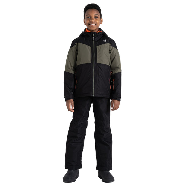 Black-Lichen Green - Pack Shot - Dare 2B Childrens-Kids Slush Ski Jacket