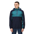Navy-Spruce - Side - Regatta Mens Anorak Vintage Overhead Soft Shell Jacket