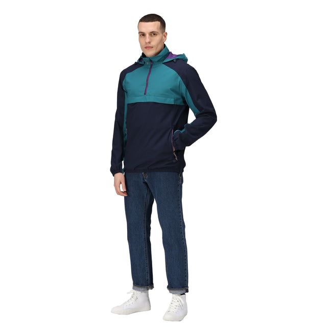 Navy-Spruce - Lifestyle - Regatta Mens Anorak Vintage Overhead Soft Shell Jacket
