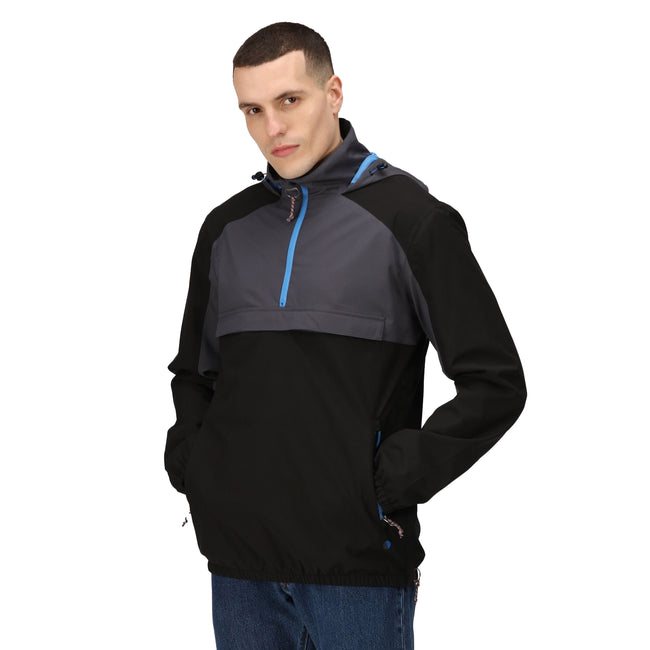 Black-Seal Grey - Side - Regatta Mens Anorak Vintage Overhead Soft Shell Jacket