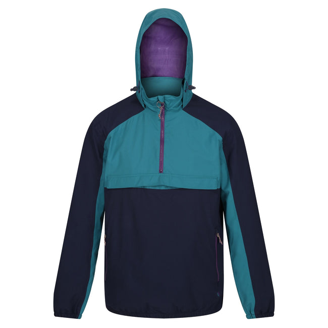 Navy-Spruce - Front - Regatta Mens Anorak Vintage Overhead Soft Shell Jacket