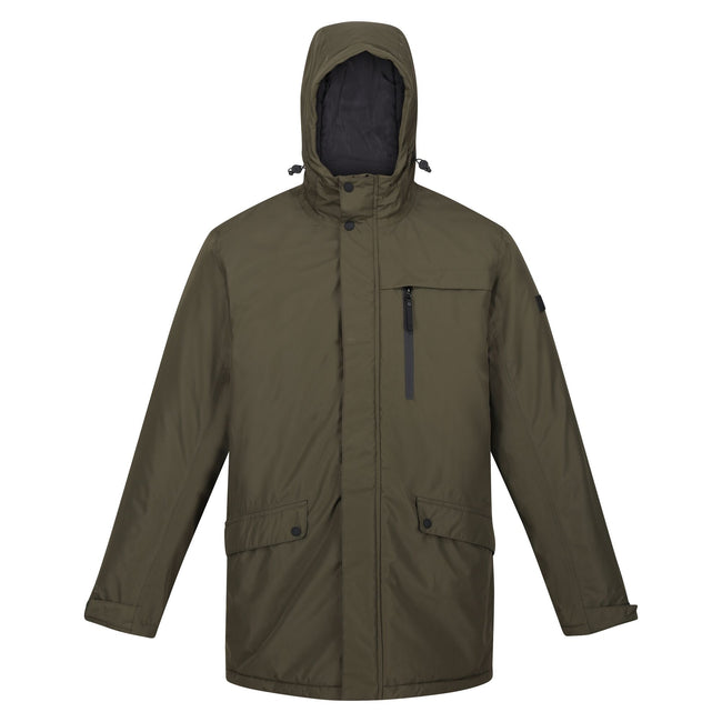 Dark Khaki - Front - Regatta Mens Penbreak Waterproof Jacket
