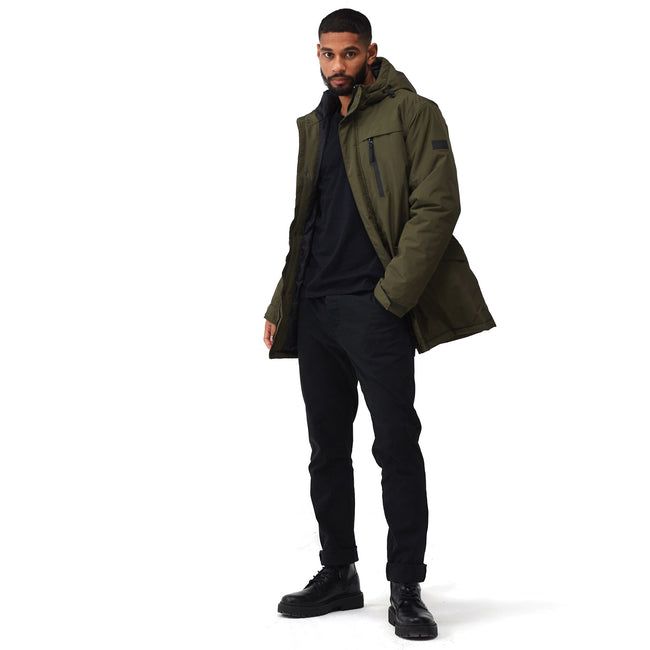 Dark Khaki - Pack Shot - Regatta Mens Penbreak Waterproof Jacket