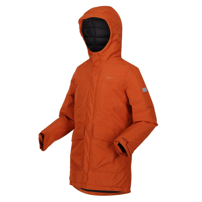 Burnt Copper-Black - Side - Regatta Childrens-Kids Farbank Ski Jacket