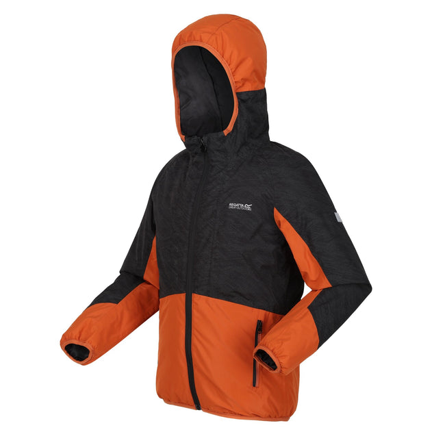 Black-Burnt Copper - Side - Regatta Childrens-Kids Volcanics VII Reflective Waterproof Jacket