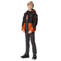 Black-Burnt Copper - Pack Shot - Regatta Childrens-Kids Volcanics VII Reflective Waterproof Jacket
