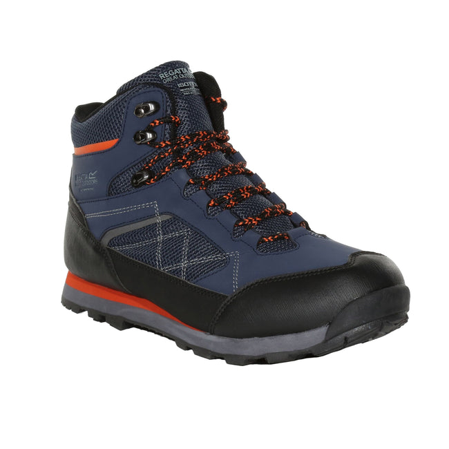 Navy-Rusty Orange - Front - Regatta Mens Vendeavour Pro Walking Boots