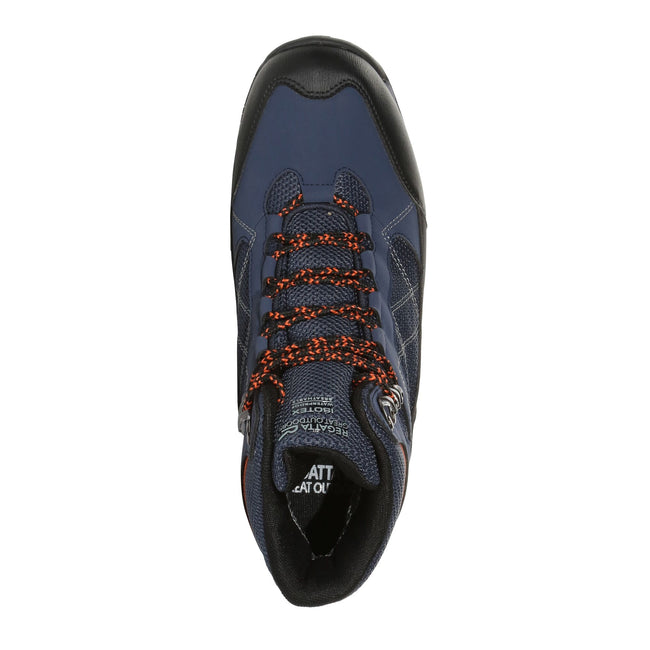 Navy-Rusty Orange - Side - Regatta Mens Vendeavour Pro Walking Boots