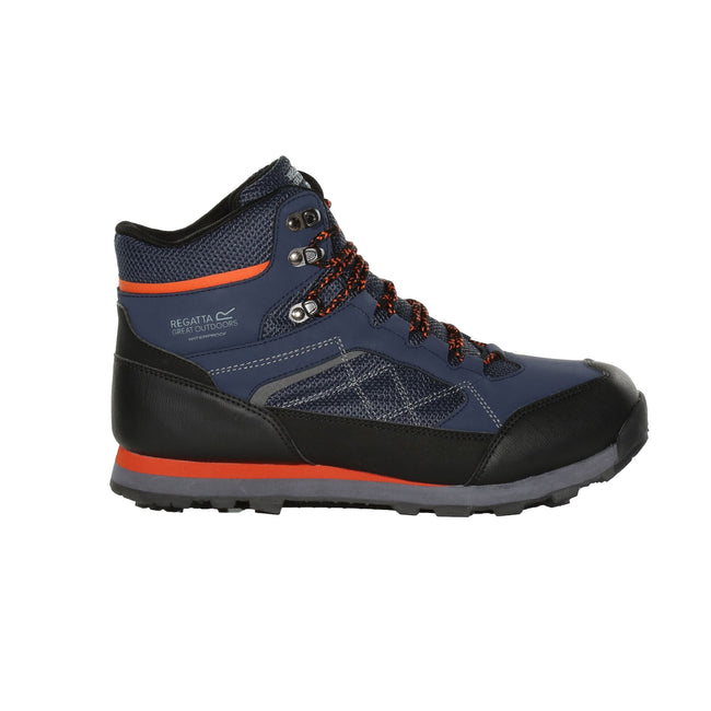Navy-Rusty Orange - Close up - Regatta Mens Vendeavour Pro Walking Boots