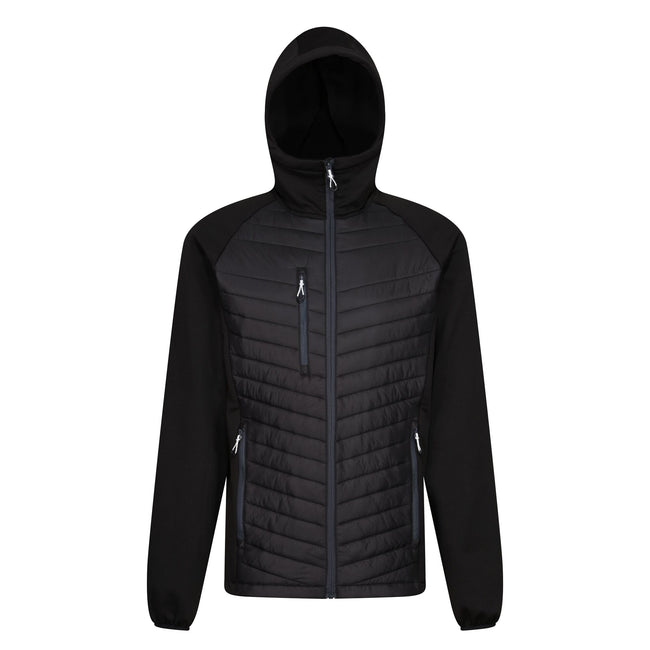 Black-Seal Grey - Front - Regatta Mens Navigate Quilted Hybrid Jacket